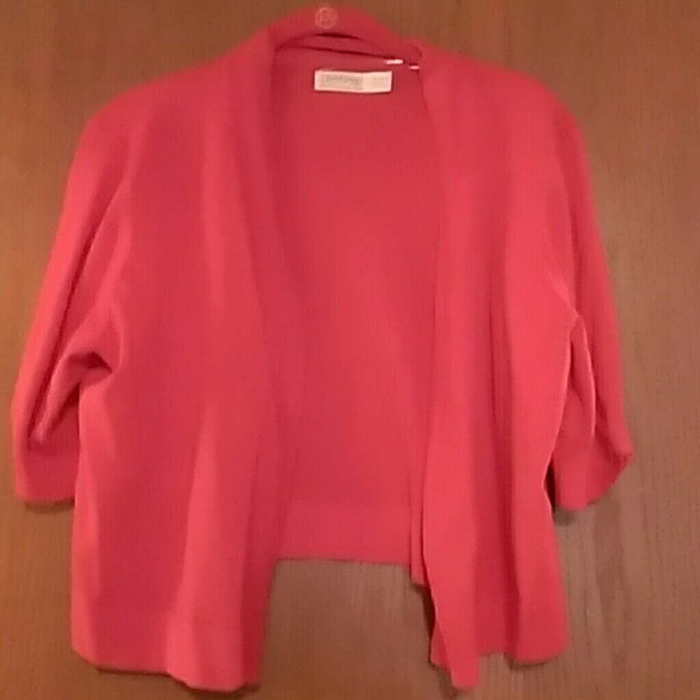 Red short sleeve cardigan